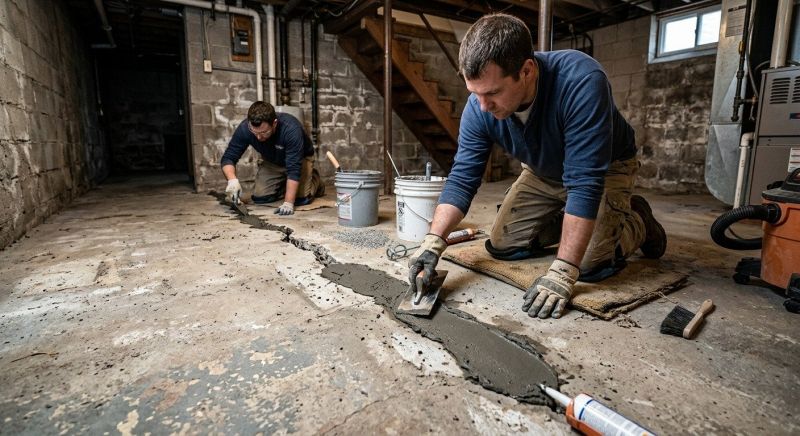 Cracked Basement Floor Repair in Palo Alto, CA